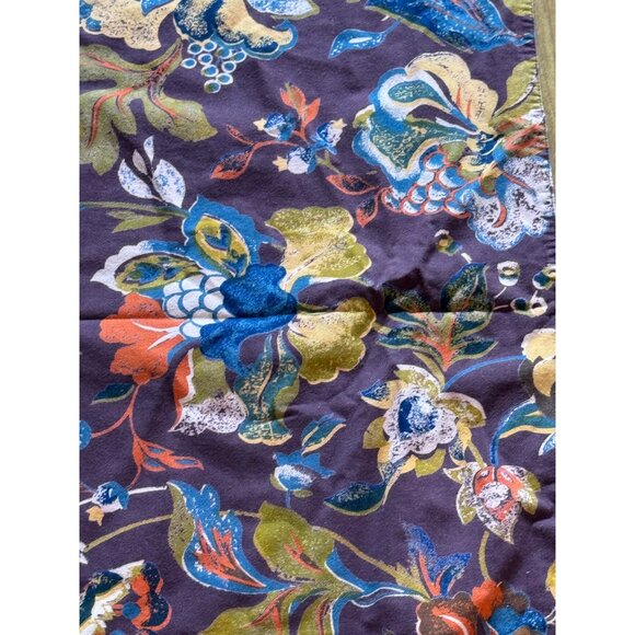 Floral Patterned Burgundy Table Runner With Reversible Design 84" X  17 3/4" - Picture 5 of 7